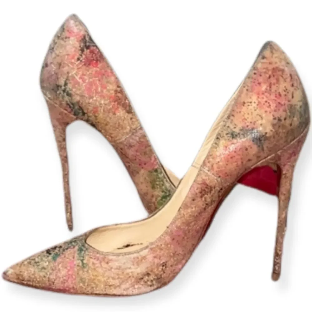 CHRISTIAN LOUBOUTIN Multicolor So Kate 120 Cork Blooming Stilletto Pumps 35.5‎